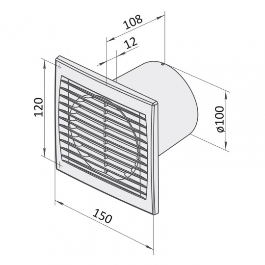 Axiálny domový ventilátor VENTS 100 S