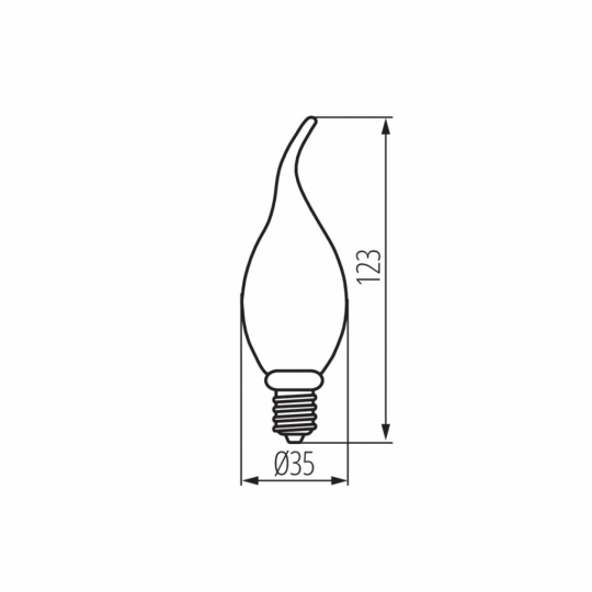 Filamentová žiarovka XLED C35T 2,5W-SW