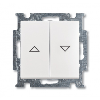 ABB Basic55 - Spínač žalúziový s mech. blokovaním (biely) 1012-0-2140
