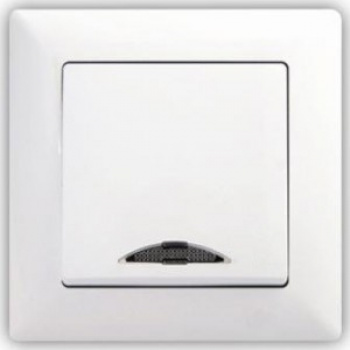 Visage SIMPLE - Vypínač č.1 s podsvietením (biely) 01281100100102