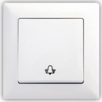 Visage SIMPLE - Vypínač č.1/0 (tlačidlo, symbol zvončeka, biely) 01281100100111