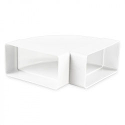 klikni pre zväčšenie Ploché horizontálne plastové koleno 90°, 60 x 204 mm