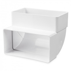 klikni pre zväčšenie Ploché vertikálne plastové koleno 90°, 60 x 204 mm