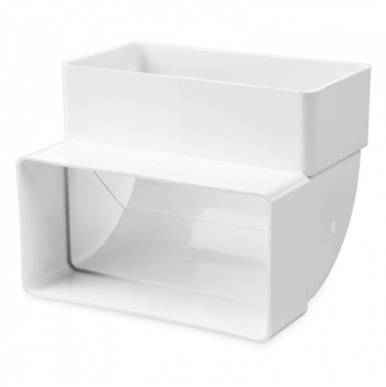 klikni pre zväčšenie Ploché vertikálne plastové koleno 90°, 60 x 204 mm