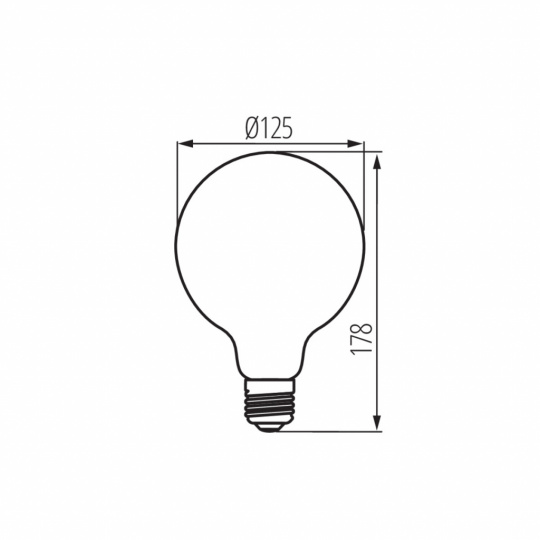 Filamentová žiarovka - XLED G125 5W-SW