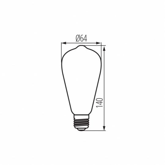 Filamentová žiarovka XLED ST64 5W-SW