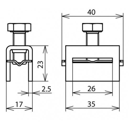 DEHN 106324 Napínacia svorka pre napínací pásik 25mm, nerezová