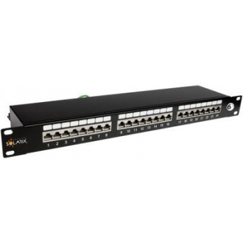 SOLARIX 24200124 Patch panel 24xRJ45 CAT6 STP cerny 1U SX24-6-STP-BK