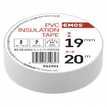 Páska izolačná PVC 19mm/20m (biela)