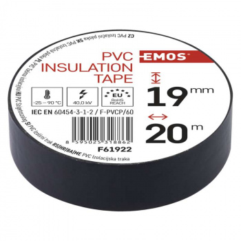 EMOS Paska IZOL.PVC 19/20 cierna F61922