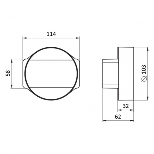 VENTS 115 prechod kruhove/ploche priemer 100 55x110mm