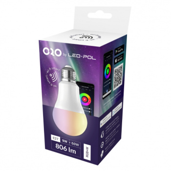 Wi-Fi LED (RGBW) žiarovka E27 – 9W