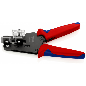 KNIPEX 12 12 12 Presný odizolovací nástroj s prispôsobenými čepeľami s multi-komponentnými úchopmi leštené 195 mm
