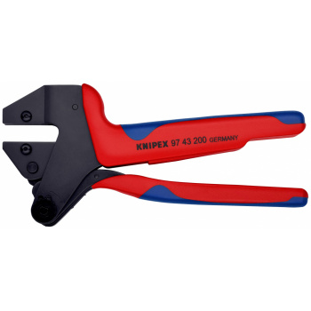 KNIPEX 9743200 A Systémové lisovacie kliešte pre vymeniteľné lisovacie čeluste s multi-komponentnými úchopmi leštené 200 mm (samoobslužná karta/blister)