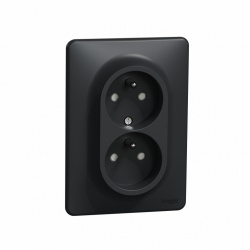 SCHNEIDER SDD314211C Zásuvka dvojnásobná 230V 16A, Antracit
