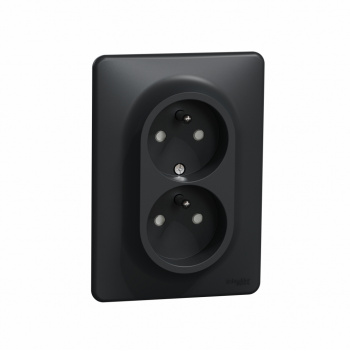 SCHNEIDER SDD314211C Zásuvka dvojnásobná 230V 16A, Antracit