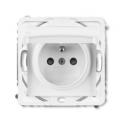 ABB Basic55 - Zásuvka IP44 biela