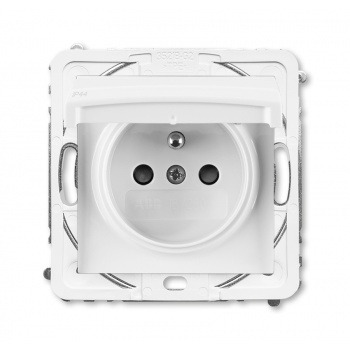 ABB Basic55 - Zásuvka IP44 biela