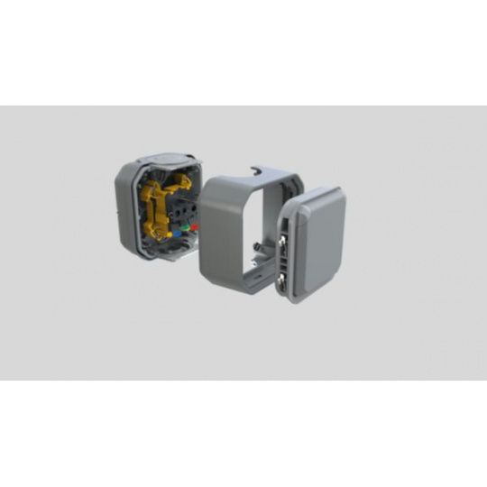 Plexo IP55 Zásuvka s krytkou 2P+T prístroj  Sivá - LE 069551L 
