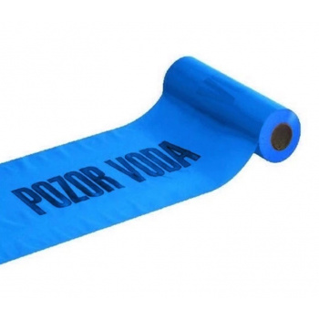 Výstražná fólia 300x100x0,5 modrá POZOR VODA