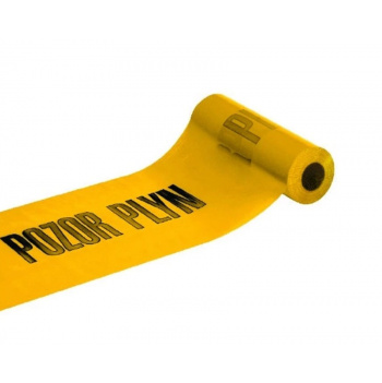 Výstražná fólia 300x100x0,5 žltá POZOR PLYN