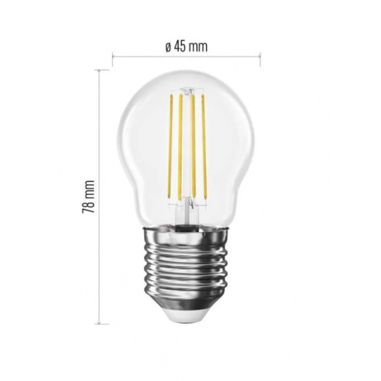 LED žiarovka Filament Mini Globe E27, 1,8 W