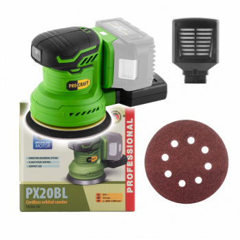 Procraft PX20BLbb Excentrická aku brúska (bez batérie a nabíjačky)