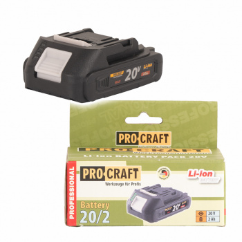Procraft 20/2A Akumulátor 20V Li-ion, 2000mAh 