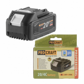 Procraft 20/4C Baterie akumulátorová 20V Li-ion, 4000mAh