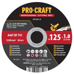 klikni pre zväčšenie Procraft CD125x1.0 Rezný kotúč