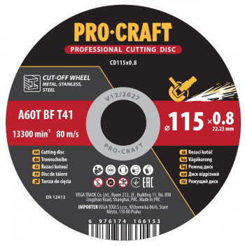 klikni pre zväčšenie Procraft CD115x0.8 Rezný kotúč