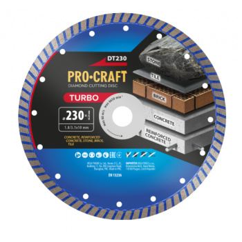 klikni pre zväčšenie Procraft DT230 Diamantový rezný kotúč Turbo
