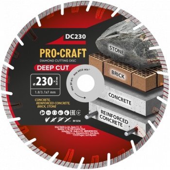 klikni pre zväčšenie Procraft DC230 Diamantový rezný kotúč Deep Cut