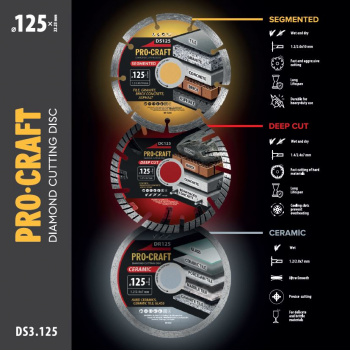 klikni pre zväčšenie Procraft DS3.125 Sada diamantových kotúčov (DS125/DR125/DC125)