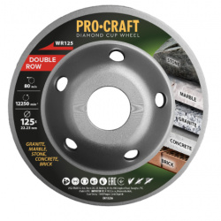 klikni pre zväčšenie Procraft WR125 Diamantová brúsna čaša Double Row