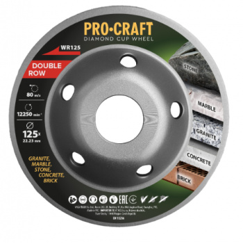 klikni pre zväčšenie Procraft WR125 Diamantová brúsna čaša Double Row