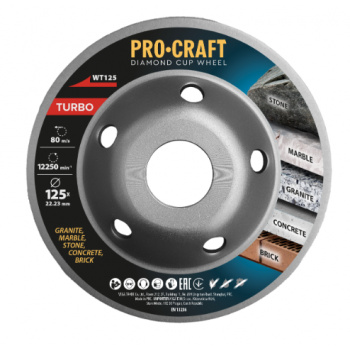 klikni pre zväčšenie Procraft WT125 Diamantová brúsna čaša Turbo
