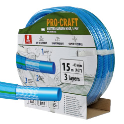 klikni pre zväčšenie Procraft PR-3KGH1315 Záhradná hadica 3-vrstvová, 1/2" 15m