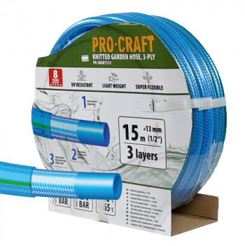 klikni pre zväčšenie Procraft PR-3KGH1315 Záhradná hadica 3-vrstvová, 1/2" 15m