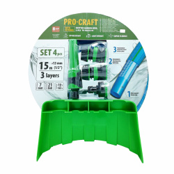 klikni pre zväčšenie Procraft PR-3KGH1315F Záhradná hadica 3-vrstvová, 1/2" 15 m s príslušenstvom