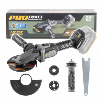 klikni pre zväčšenie Procraft Industrial AG125C bb Aku uhlová brúska (bez baterie a nabíječky)