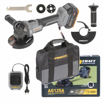 Procraft Industrial AG125A-1B-F Aku brúska (Taška)