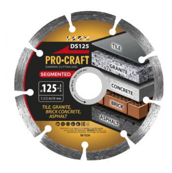 klikni pre zväčšenie Procraft DS125 Diamantový rezný kotúč Segmented