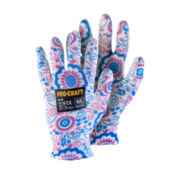 Procraft GL-G9 Pracovné rukavice záhradné máčané v nitrile, L