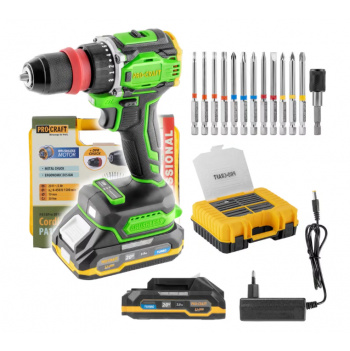 Procraft PA18ProDFR2-1B-C Akumulátorový skrutkovač + sada bitov