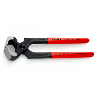 KNIPEX 5101210 Cvikacie kliešte štýlu kladivovej hlavy poplastované čierne atramentované 210 mm