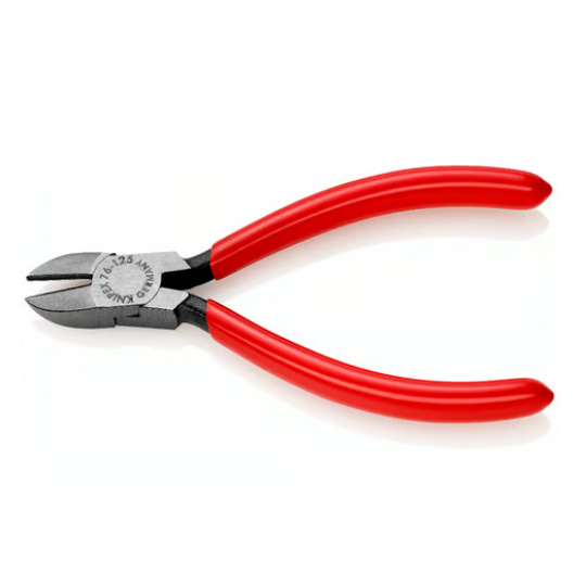KNIPEX 7601125 Bočné cvikacie kliešte pre elektromechanikov poplastované čierne atramentované 125 mm