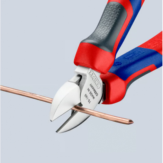 KNIPEX 7005160 Bočné cvikacie kliešte s multi-komponentnými úchopmi pochrómované 160 mm