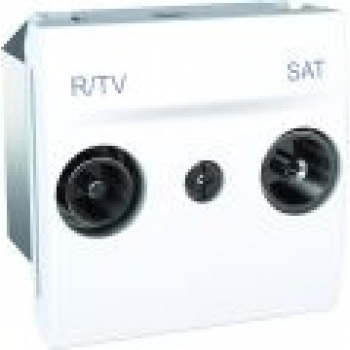 Schneider UNICA zásuvka SAT+TV+R koncová  polárna biela MGU3.455.18