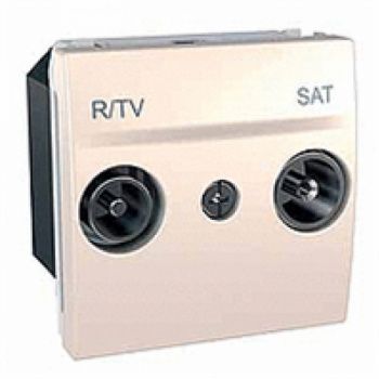 Schneider UNICA zásuvka SAT+TV+R hviezdicový rozvod krémová MGU3.454.25